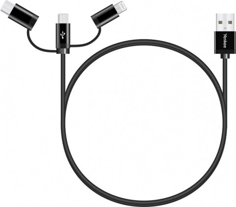 Kabel USB A na USB C/Micro USB/Lightning 2.1/3/2.4 A