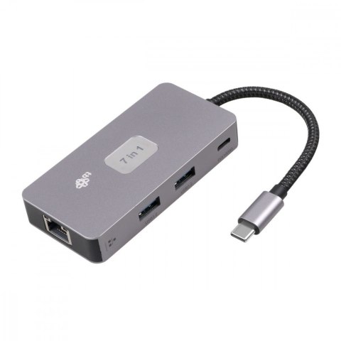 Adapter HUB USB C (7w1) HDMI USB SD/TF RJ45 (2500 Mbps) PD