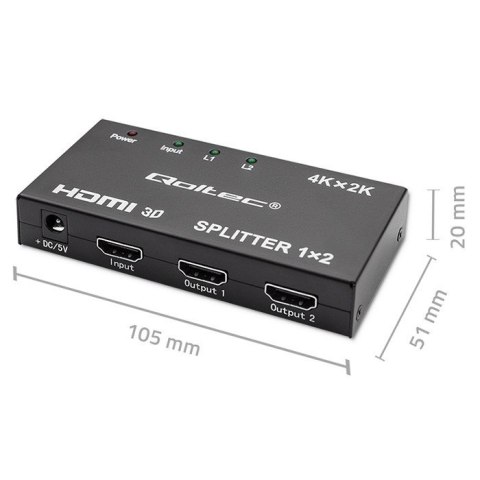 Aktywny rozdzielacz Splitter 2 x HDMI 4K x 2K | 3.4Gb/s