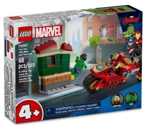 Klocki Marvel Super Heroes 76287 Iron Man z motocyklem i Hulk