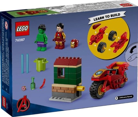 Klocki Marvel Super Heroes 76287 Iron Man z motocyklem i Hulk