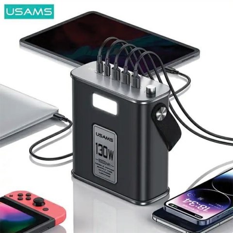 Powerbank 80000mAh 130W 2xUSB-C 3xUSB-A PD QC 3.0 Fast Charge + kabel USB-C/USB-C 100W 2m