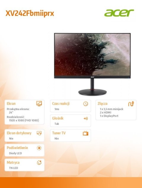 Monitor 24 cala XV242Fbmiiprx