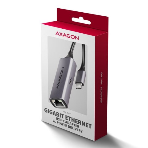 ADE-TXPD Karta sieciowa Gigabit Ethernet adapter, USB-C 3.2 Gen 1, instalacja automatyczna, Asix AX8817, PD 100W