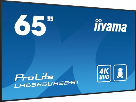 *IIYAMA 65&#39;LH6565UHSB-B1, 24/7,IPS,ANDROID.11,4K,800cd, iiSignage2, SDM, 2x HDMI, DP, 2x USB,2x 10W, RJ45, WiFi, 4/32GB, PIO