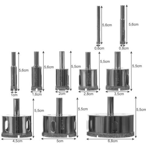 Otwornice diamentowe- zestaw 10szt. Bigstren 21641 Bigstren