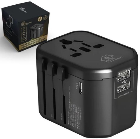 Adapter Smart Life dla podróżnych EU/UK/USA/AU/CH + USB-C, USB-A Adapter Smart Life dla podróżnych EU/UK/USA/AU/CH + USB-C, USB-A