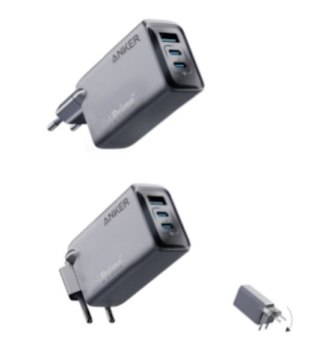 Ładowarka Prime 100W GaN 2xUSB-C 1xUSB-A Srebrna