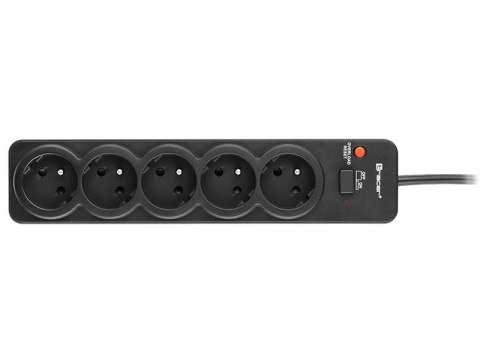 Listwa zasilająca PowerGuard PRO 1.8m (5 gniazd, 1 włącznik) czarna Listwa zasilająca PowerGuard PRO 1.8m (5 gniazd, 1 włącznik) czarna