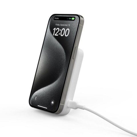 Powerbank ze standem 8000mAh Qi2 MagSafe Biały