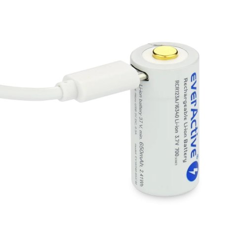 Akumulator 16340 3,7V Li-ion 700 mAh micro USB