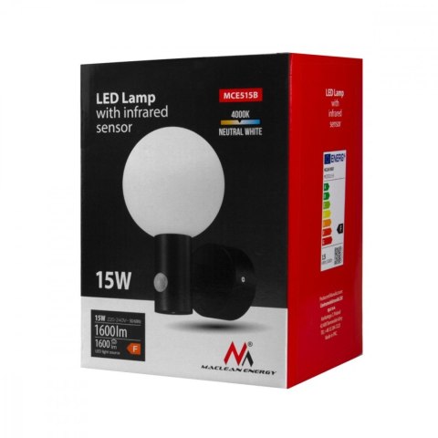 Lampa LED z czujnikiem ruchu MCE515 B Czarna