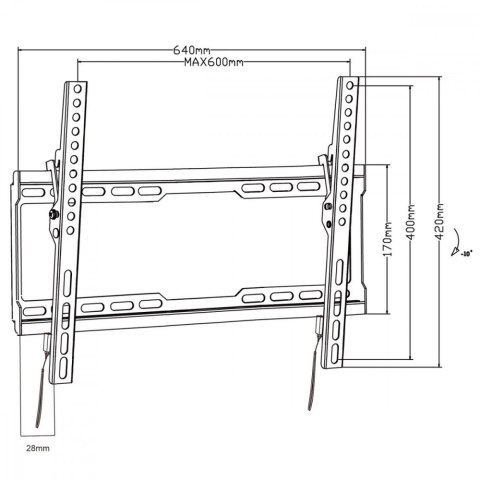 Uchwyt do TV 32-80'' 45kg MC-413 VESA 600x400