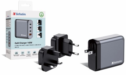 Ładowarka GNC-140 32203 GaN 140W, PD 3.1, QC 3.0 3x USB-C, 1x USB-A, UE / UK