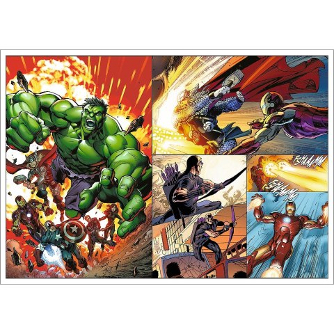 Puzzle 4x250 elementów Bohaterskie dni Avengers