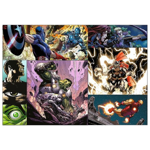 Puzzle 4x250 elementów Bohaterskie dni Avengers