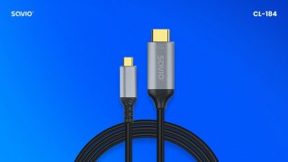 Kabel USB-C do HDMI v2.0b, 3m, miedź CL-184