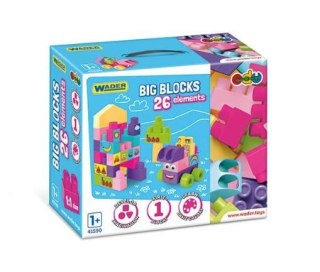 Klocki 26 elementów Big Blocks różowe