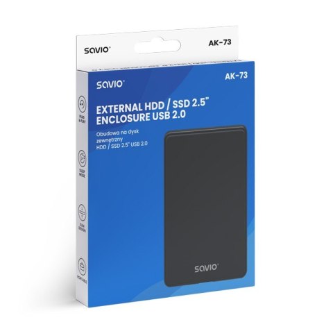 Obudowa na dysk zewnętrzny HDD / SSD 2.5" USB 2.0 AK-73