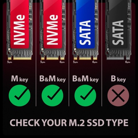 EEM2-GAM Obudowa zewnętrzna aluminiowa USB-C 3.2 Gen 2 M.2 NVMe/SATA SSD Gaming