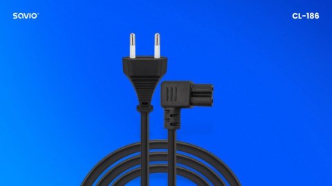 Kabel zasilający 2pin, C7 kątowy 5m, CL-186