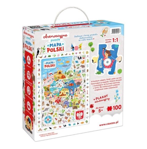 Puzzle obserwacyjne - Mapa Polski 100 elementów