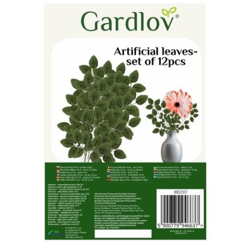 Sztuczne liście 47cm- zestaw 12szt. Gardlov 22557 Gardlov