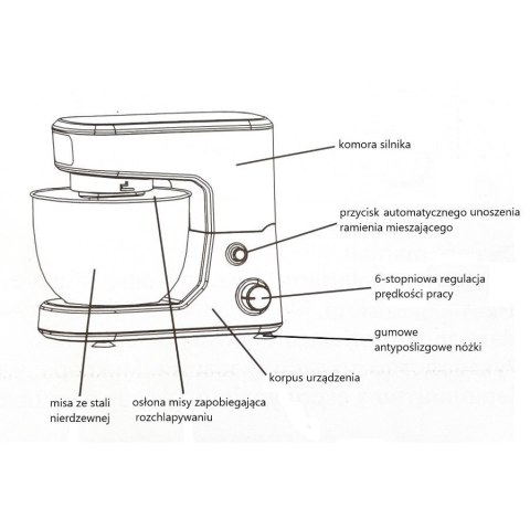 Robot planetarny z misą 4L, 1000W MR-560