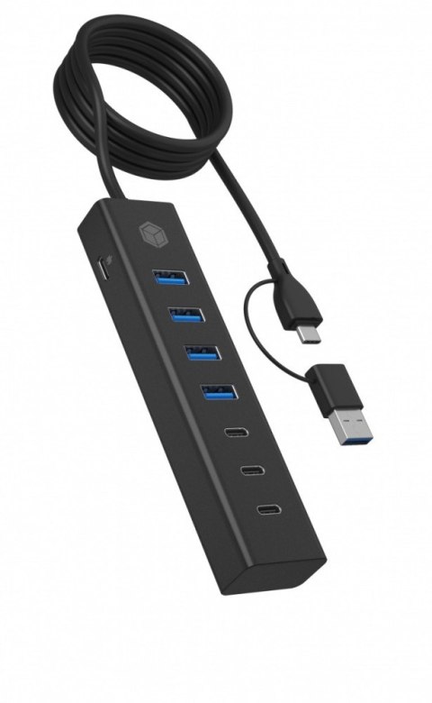 Hub IB-HUB1737-C3 7-Port USB 3.2 Gen 1 Hub, 3x USB Type-C., 4x USB Type-A