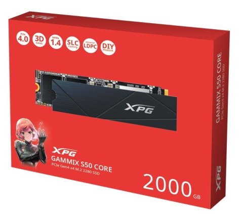 Dysk SSD XPG GAMMIX S50 CORE 2TB PCIe 4x4 3.5/2.8 M2