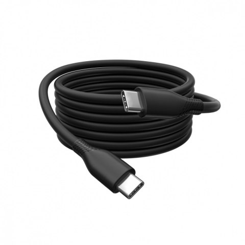 Kabel połączeniowy silikonowy USB-C - USB-C, USB 3.2 Gen1 5G 4K 100W, 2m czarny