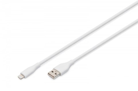 Kabel zasilający silikonowy USB-A - Lightning, USB 2.0 12W, certyfikat MFI, 1m Biały