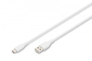 Kabel zasilający silikonowy USB-A - USB-C, USB 2.0 60W, 0,5m Biały