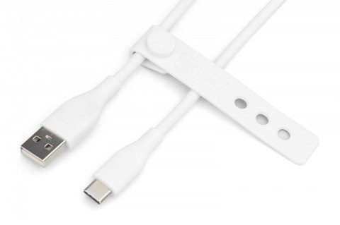 Kabel zasilający silikonowy USB-A - USB-C, USB 2.0 60W, 0,5m Biały