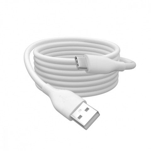 Kabel zasilający silikonowy USB-A - USB-C, USB 2.0 60W, 0,5m Biały