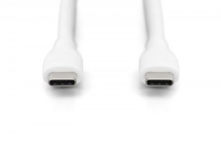 Kabel zasilający silikonowy USB-C - USB-C, USB 2.0 60W, 0,5m Biały