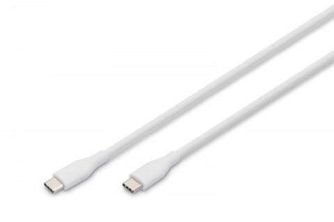 Kabel zasilający silikonowy USB-C - USB-C, USB 2.0 60W, 1m Biały