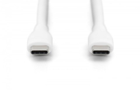 Kabel zasilający silikonowy USB-C - USB-C, USB 2.0 60W, 1m Biały