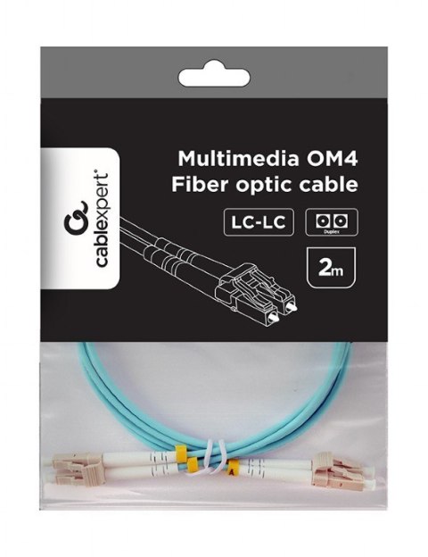 Kabel światłowodowy wielomodowy duplex OM4 50/125, LC/LC, 2m