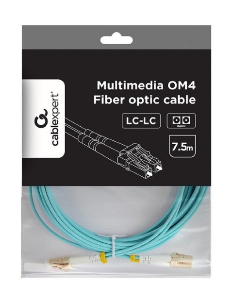 Kabel światłowodowy wielomodowy duplex OM4 50/125,LC/LC,7.5m