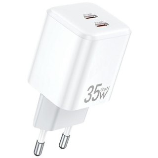 Ładowarka sieciowa GaN 35W 2xUSB-C PD65-EU Biała