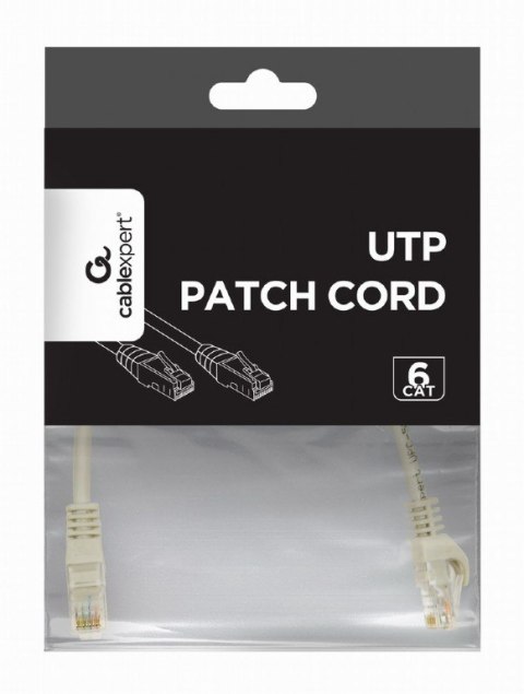 Patch cord kat.6 miedź UTP 0.25m szary