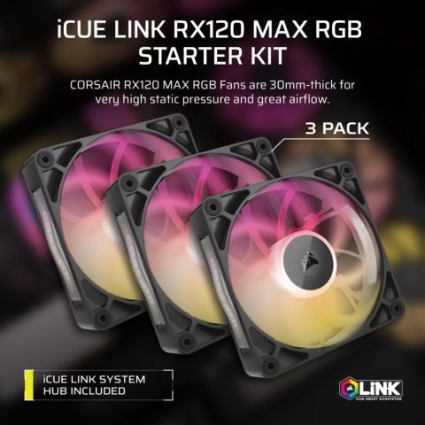 Wentylator iCUE LINK RX120 MAX RGB 120mm Triple Fan Kit