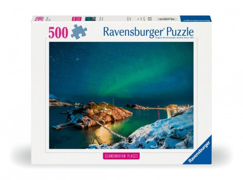 Puzzle 500 elementów Zorza polarna nad Bergsfjord