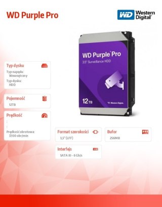 Dysk twardy Purple Pro 12TB 3,5 256MB SATAIII