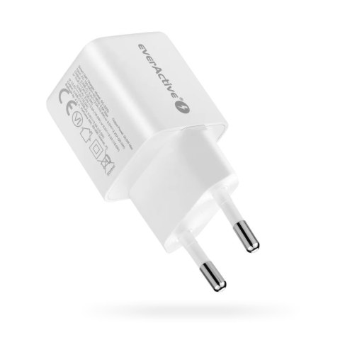 Ładowarka sieciowa GaN 1X USB, 1X USB-C 20W QC3.0 Biała