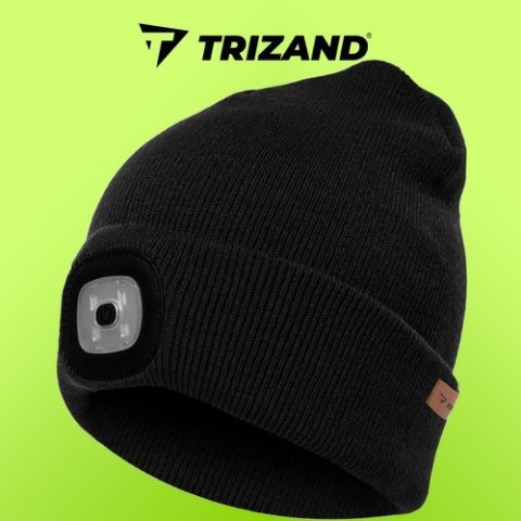 Czapka zimowa z latarką- czarna Trizand 22663 Trizand