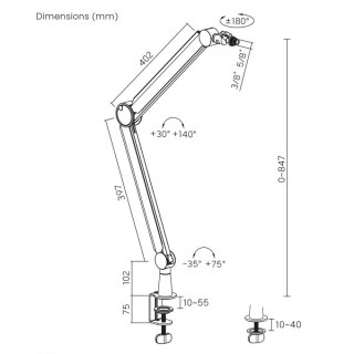 Uchwyt mikrofonu 3/8' i 5/8' NanoRS, RS421 1kg max