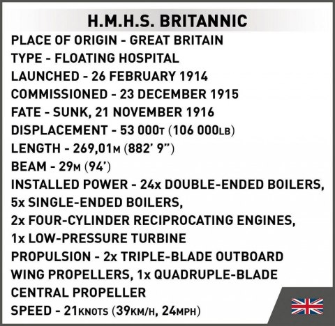 Klocki H.M.H.S. Britannic 636 klocków