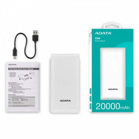 Powerbank C20 20000mAh USB-C biały